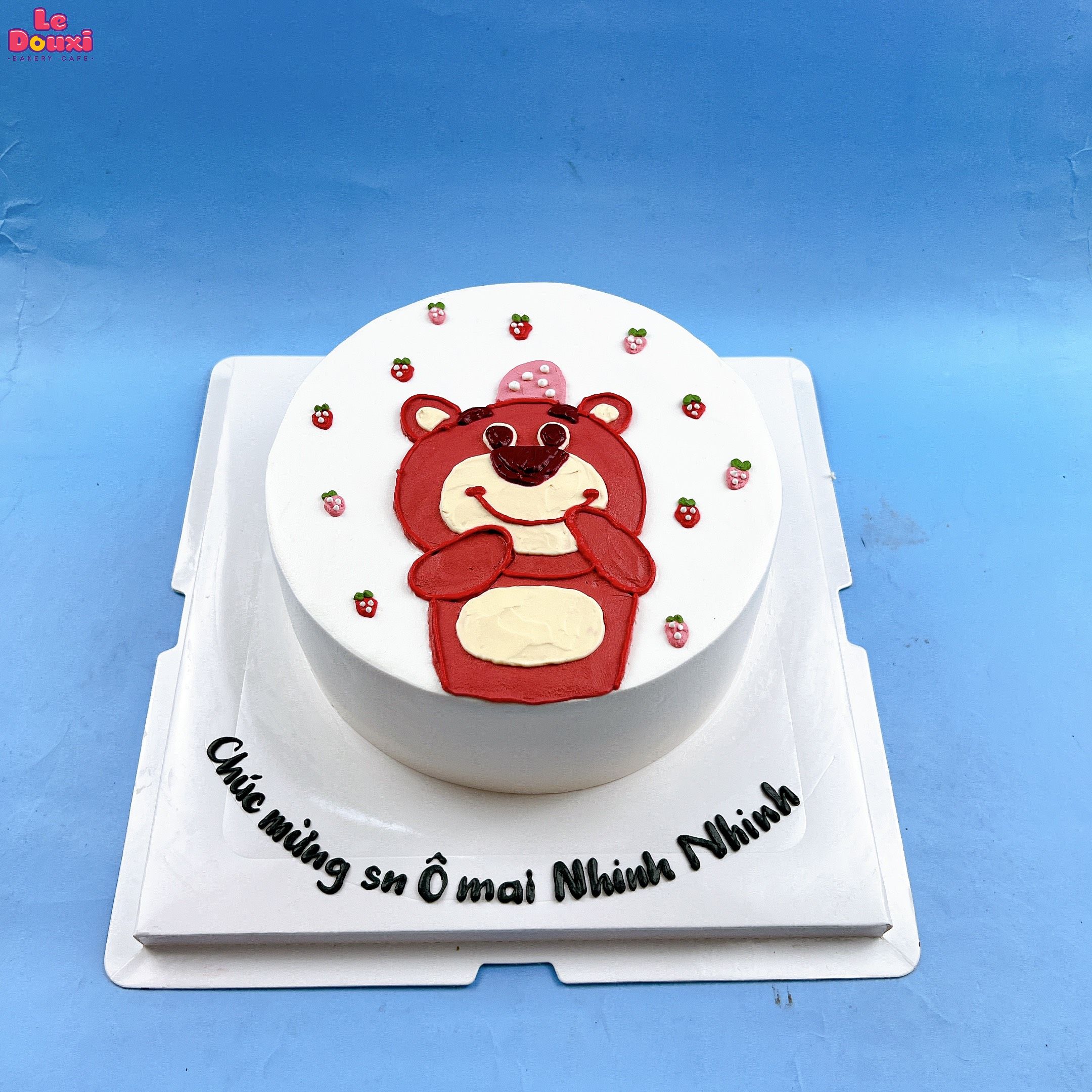 Bánh sinh nhật trái tim trang trí gấu cute CO0522  Cake Ocean